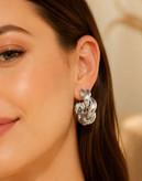گوشواره حلقه پیچ پیچی نقره ای