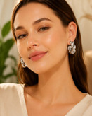 گوشواره حلقه پیچ پیچی نقره ای
