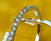 گوشواره حلقه ای تنیسی - گوشواره نگین دار - گوشواره براق - گوشواره حلقه ای نگین دار - گوشواره تنیسی - گوشواره نگین کاری شده ترند - گوشواره جدید نگین دار - گوشواره دخترانه - گوشواره های تنیسی زنانه - زیوانا - زیوانا اکسسوری - بدلیجات - بدلیجات زیوانا - اکسس