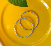گوشواره حلقه ای تنیسی - گوشواره نگین دار - گوشواره براق - گوشواره حلقه ای نگین دار - گوشواره تنیسی - گوشواره نگین کاری شده ترند - گوشواره جدید نگین دار - گوشواره دخترانه - گوشواره های تنیسی زنانه - زیوانا - زیوانا اکسسوری - بدلیجات - بدلیجات زیوانا - اکسس